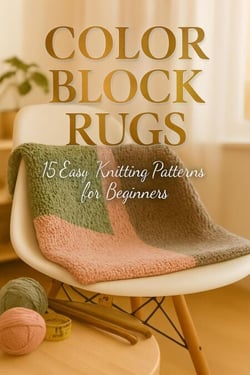 Color Block Rugs: 15 Easy Knitting Patterns for Beginners