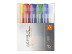 Pochette de 12 Markers Acrylic Fins 2mm - Set A - Montana