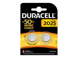 Pile bouton lithium Duracell spéciale 2025 3 V, pack de 2 (DL2025/CR2025)