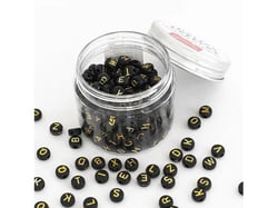 Pot perles lettres - noir