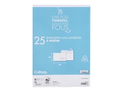 25 enveloppes fenêtrées - 162x229mm - 80/m² - Cultura