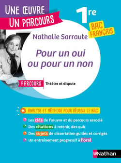 Analyse et étude de l'oeuvre - Pour un oui ou pour un non de Nathalie Sarraute - Réussir son BAC Français 1re 2027 - Parcours associé Théâtre et dispute - Une oeuvre, un parcours