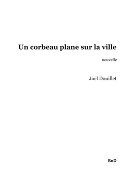 Un corbeau plane sur la ville