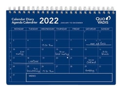Calendrier 2022 - Oslo Calendar - 12x17 cm - Quo Vadis - Bleu