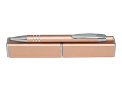 Stylo bille - Bleu - Avec étui - Pointe moyenne - Online - Rose