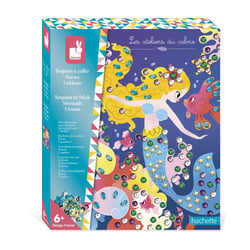 Les Ateliers du Calme - Sequins à coller Sirènes - Kit Loisir Créatif Enfant - Aprentissage Motricité Fine et Concentration