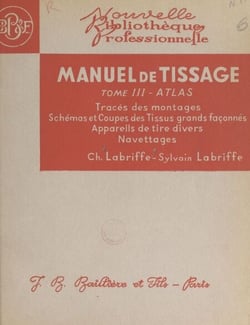 Manuel de tissage (3). Atlas - Tracés des montagnes schémas et coupes des tissus grands façonnés, appareils de tire (Jacquard) divers navettages