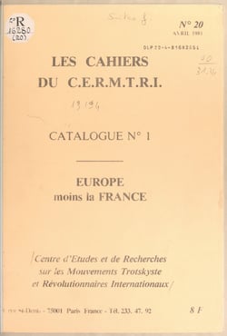 Catalogue (du fonds du CERMTRI) n°1 : Europe moins la France