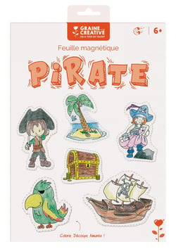 6 feuilles magnétiques - pirate