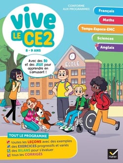 Vive le CE2 -  8 / 9 ans - Cahier de révision et d'entraînement toutes matières
