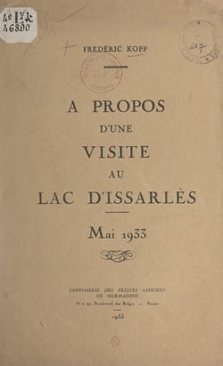 À propos d'une visite au lac d'Issarlès - Mai 1933