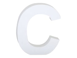 Lettre C majuscule - carton blanc - 20 cm