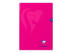 Cahier polypro - Format A4 21 x 29.7 cm - Mimesys - Clairefontaine - 96 pages grands carreaux - Rose