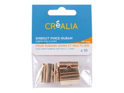 10 embouts pince-ruban de 20 mm  - Or - Créalia
