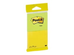 Notes Post-it® couleurs Énergie 76 x 63,5 mm - 2 blocs