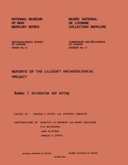 Reports of the Lillooet Archaeological Project - 1. Introduction and Setting