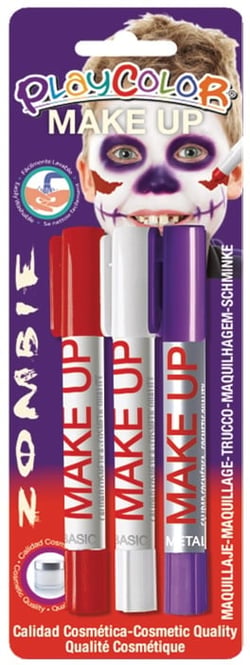 3 sticks de maquillage PlayColor - Zombie