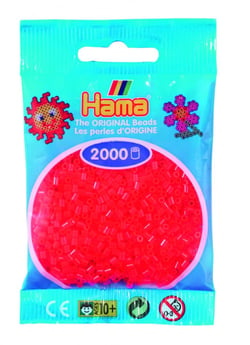 Sachet 2000 Mini perles Hama - rouge néon - 50135