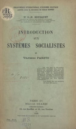 Introduction aux systèmes socialistes de Vilfredo Pareto