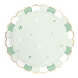 8 assiettes en carton - 23 cm - Vert pastel