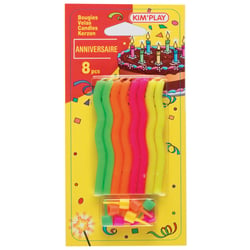 8 bougies fluo zigzag