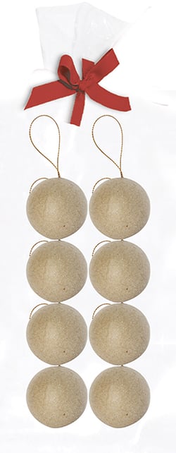 Lot de 8 boules à décorer Décopatch - Papier mâché - 5 cm 