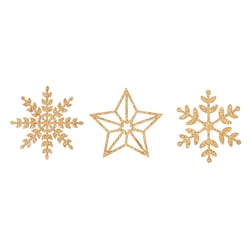 Lot de 8 formes découpées - Étoile or réveillon