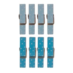 8 pinces à linges magnétiques - bleu - 3.5cm