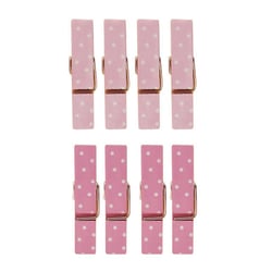 8 pinces à linges magnétiques - rose - 3.5cm