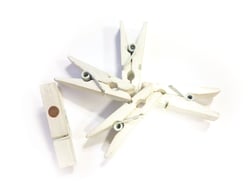  8 pinces bois magnet - blanc