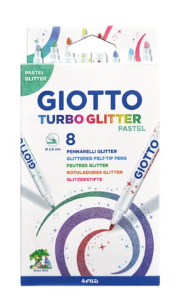 Feutres glitter - pastel - Lot de 8