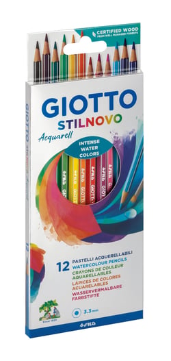 Etui 12 crayons de couleur aquarellables - Giotto Stilnovo