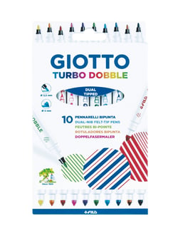 Feutres bi-pointe Turbo dobble - Etui de 10