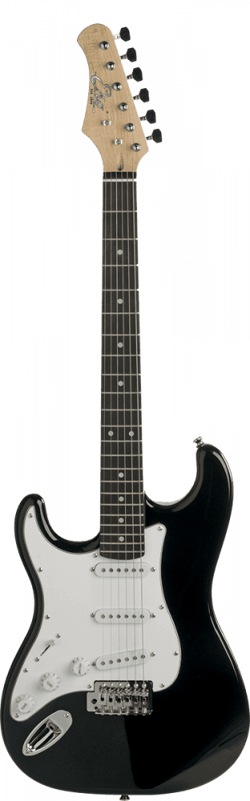 Eko Tribute Starter S-300 - Guitare électrique - Gaucher - Type ST - Black