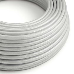 2,5 mètres Câble textile - L'Original Creative-Cables - RM02 rond 2x0,75mm - Argenté brillant