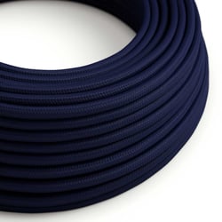 2,5 mètres Câble textile - RM20 rond 2x0,75mm - Bleu profond brillant