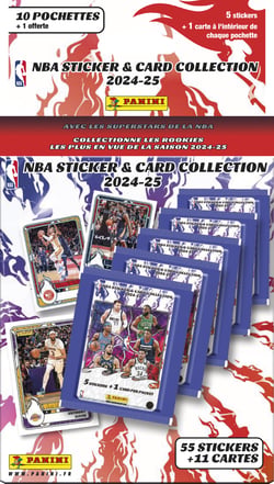 Pochettes Panini - Basket NBA 2024/2025 - 10 pièces + 1 offerte