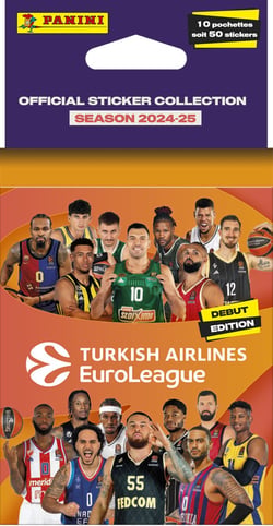 10 pochettes de 5 sitckers - 2024/25 EuroLeague Turkish Airlines - Panini