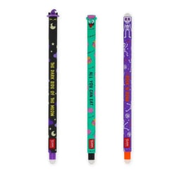 Lot de 3 Stylos à Encre Gel Effaçable - Legami - The Boo Crew - Noire, violette et orange