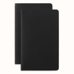Lot de 2 carnets Smart - 13 x 21 cm - Moleskine- 72 pages lignées - couverture rigide - noir