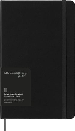 Carnet Smart - 13 x 21 cm - Moleskine- 176 pages lignées - couverture rigide - noir