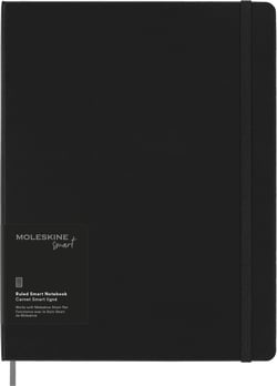 Carnet Smart - 19 x 25 cm - Moleskine - 176 pages lignées - couverture rigide - noir