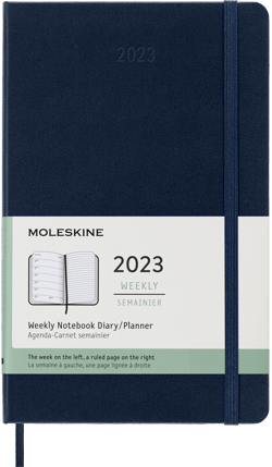 Agenda civil semainier 2023 - Couverture rigide - 13 x 21 cm - Moleskine - Bleu saphir
