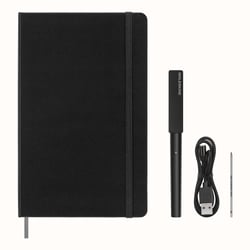 Set Carnet Smart - 13 x 21 cm - Moleskine - 176 pages lignées - couverture rigide - noir + smart pen