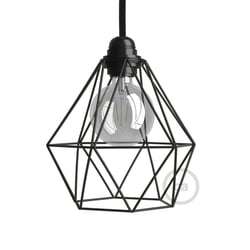 Abat-jour Cage Diamond E27 en métal - Noir