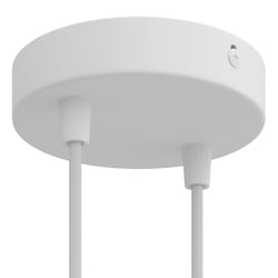 Kit rosace métallique cylindrique à deux trous - Blanc mat