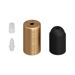 Kit douille E27 cylindrique en métal - Bronze satiné