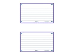 80 flashcards - 7,5 x 12,5 cm - Flash 2.0 Oxford - Ligné - cadre violet