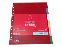Lot de 6 intercalaires A4+ - Polypropylène - Cultura