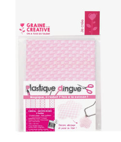 6 feuilles plastique dingue cristal et motifs roses